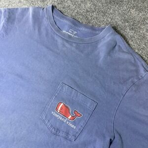 Vineyard Vines Football Whale Pocket Long‎ Sleeve T-Shirt XS Periwinkle
